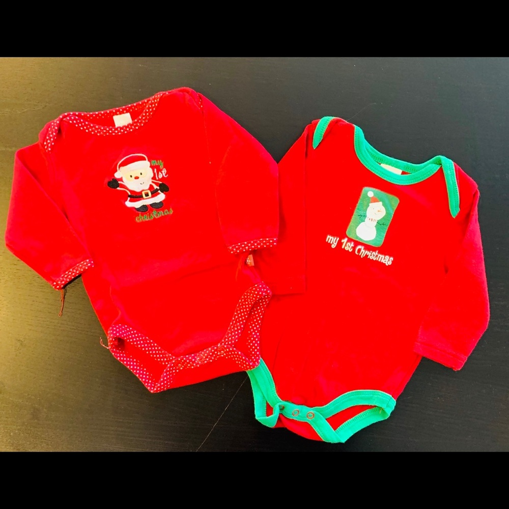 My 1st Christmas and Santa Onesies